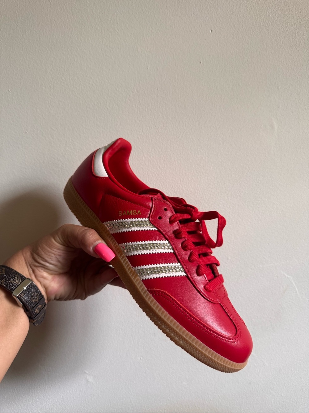 NWT Adidas Samba Sneakers in Red with Gum Sole - Picture 6 of 8